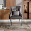 Velvet Dining Chair Padded Dining Room Kitchen Chair Home Restaurant Grey