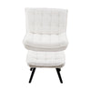 Comfy Teddy Velvet Folding Backrest Lounge Armchair &Footstool Set w/Metal Legs