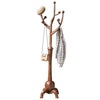 Wooden Coat Rack Freestanding Hallway Tree Rack With Sphere Base and 8 Hooks