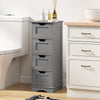 Bathroom Storage Cabinet with 4 Drawers Freestanding Organizer Grey