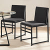 Dusk Rae Charcoal Velvet & Black Set of 2 Dining Chairs RRP £399