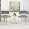 Modern Accent Dining Chairs Upholstered Velvet Dining Chair Set of 2 Grey