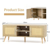 Boho TV Stand for TVs up to 55” PE Rattan Media Console Table