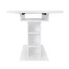 Extendable Rectangular Dining Table with Storage, Space-saving, White
