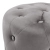 Round Buttoned Stool Pouffe Footstool Chair Grey Padded Seat Soft Pouf Cylinder