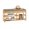 Padded Hallway Shoe Storage Rack Bench Seat with Storage Space