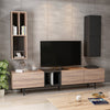 Diany Large TV Cabinet With Floating Shelves/Wall Unit Bookcase - Wallnut