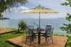 Metal Garden Bistro Table Outdoor Table Patio Furniture Table With Umbrella Hole