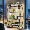 XXL Tall Plant Stand Indoor with Grow Light Industrial Curved Ladder Planter Pot
