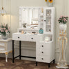 Dressing Table Set with 3 Colours LED Lights Mirror Vanity Makeup Desk 5 Drawer