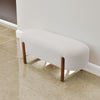 Modern Footrest Entryway Bench Oval Long Pouffe Padded Vanity Seat Shoe Bench