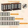 Heavy Dog Crate Furniture Side Table Dog Kennel Cage 4 Doors & Removable Divider