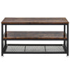 Industrial Console Table with Mesh Shelves Hallway Table Living Room Entryway