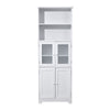 Modern White High Gloss Tall Bathroom Cabinet Storage Furniture Cupboard