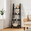 4 Tier Ladder Shelf Storage Shelving Unit Wooden Bookcase Plant Display Black