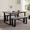 Dusk Harper Stone Effect & Black 4-6 Seater Dining Table RRP £699
