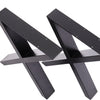 2Pc Black Industrial Metal Steel Door X Shape Table Legs Dining Desk Bench Frame