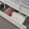Twin Bunk Bed Frame 3Ft Single Loft Sleeper with Two Storage Drawer Ladder White