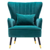 Luxury Velvet Armchair Oyster Shell Wingback Chair Upholstered Seat Leisure Sofa