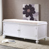 Wood Shoe Bench Cushioned Ottoman Storage Unit Hallway Shoes Changing Seat Chair