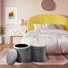 Round Footstool Pouffe Storage Ottoman Padded Seat Footrest Vanity Stool Chairs