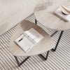 Round Coffee Table Set of 2 Small Coffee Table Living Room Tables,Metal Frame...