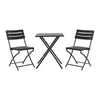 Set of 5 Wood Grain Effect Table&Chairs Outdoor Garden Bistro BBQ Furniture Set