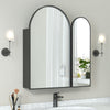 Arched Bathroom Mirror Cabinet Wall Mounted with Storage For Bathroom Black