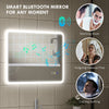 Bluetooth Bathroom Mirror with Touch Control, LED Lights, Wall Mounted