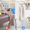 Coat Rack Free Standing Coat Rack Entryway Wooden Coat Tree Stand w/ 12 Hooks
