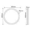 Round LED Bathroom Mirror with Demister Pad Touch Switch Illuminated Light 600mm