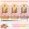 Kids Princess Vanity Table & Chair Set w/Pull-out Drawer & Stool-Pink