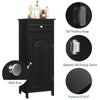 Bathroom Storage Cabinet Floor Standing Wooden Cupboard w/ Single Door & Drawer