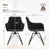 2x Black 360° Swivel Dining Chairs Velvet Padded Seat Dining Room Chair Modern