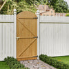 3x7ft Wooden Garden Gate Arch Top Pedestrian Gate Fence Door Free Fitting Kits