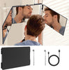 3 Way Mirror System 360° For Self Hair Cut DIY Tool 3-Colour Dimmable LED Light