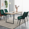2pcs Dining Chairs Set Velvet Padded Seat Back Lounge Meeting Room Chair Green