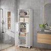 Bathroom 64'' Tall Cabinet Storage Cupboard Tallboy Free Standing Wood Furniture