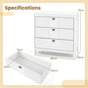 3-tier Wooden Nightstand Multipurpose 3-tier Side Cabinet