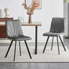 Set of 4 Soft Velvet Fabric Designer Dining Chairs With Metal Legs Kitchen Chair