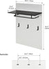 Wall Mounted Coat Rack Panel with Rail & 3 Hooks, Hallway Entryway White
