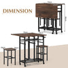3 Piece Dining Table Set Extendable Kitchen Table Folding Breakfast Table