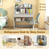 Children Writing Table Wooden Study Desk with Drawer-Grey