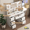 Large 100cm Dressing Table With Hollywood LED Mirror 6 Drawer Vanity Makeup Desk