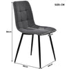 Set of 4 Dining Chairs with Backrest Metal Legs Living Room Kitchen Chairs Grey