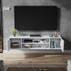 130cm High Gloss White Floating TV Stand Cabinet Unit 2 Door Storage Sideboard