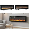 50" Electric LED Fireplace Wall Mounted Standing FREE FEET Inset Heater Crystal