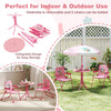 Indoor/Outdoor Collapsible Toddler Activity Table with 2 Folding Chairs-Pink
