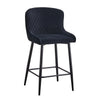 2 pcs Faux Leather / Velvet Bar Stools Diamond Design Soft Upholstered Seat Back