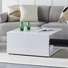 White High Gloss Coffee Table Square L-Type Living Room Lounge MDF Glass